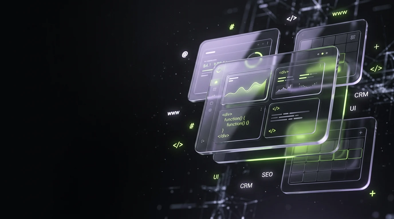Interfaces digitais premium para sites e sistemas online